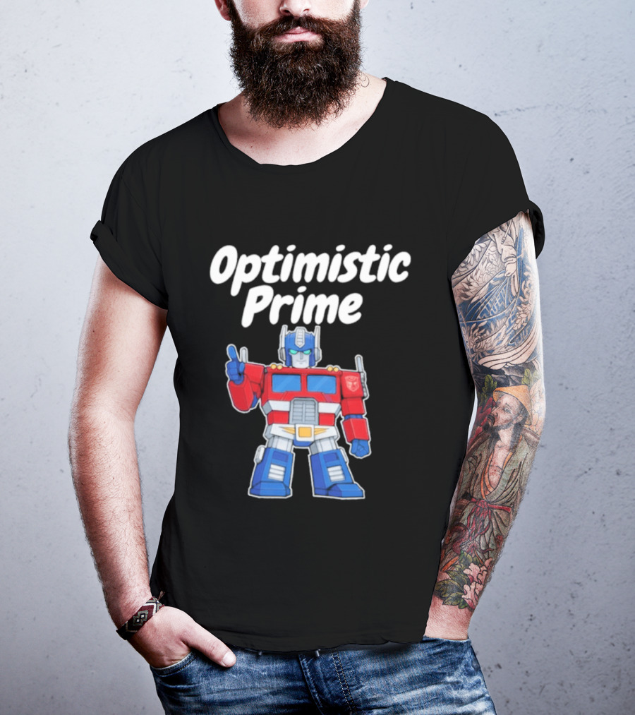 Optimistic Prime Robot Character Thumbs Up T-Shirt