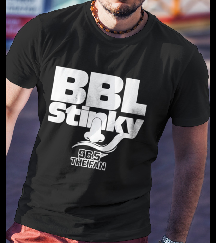 BBL Stinky Nose Mustache 96.5 The Fan Sports Radio T-Shirt