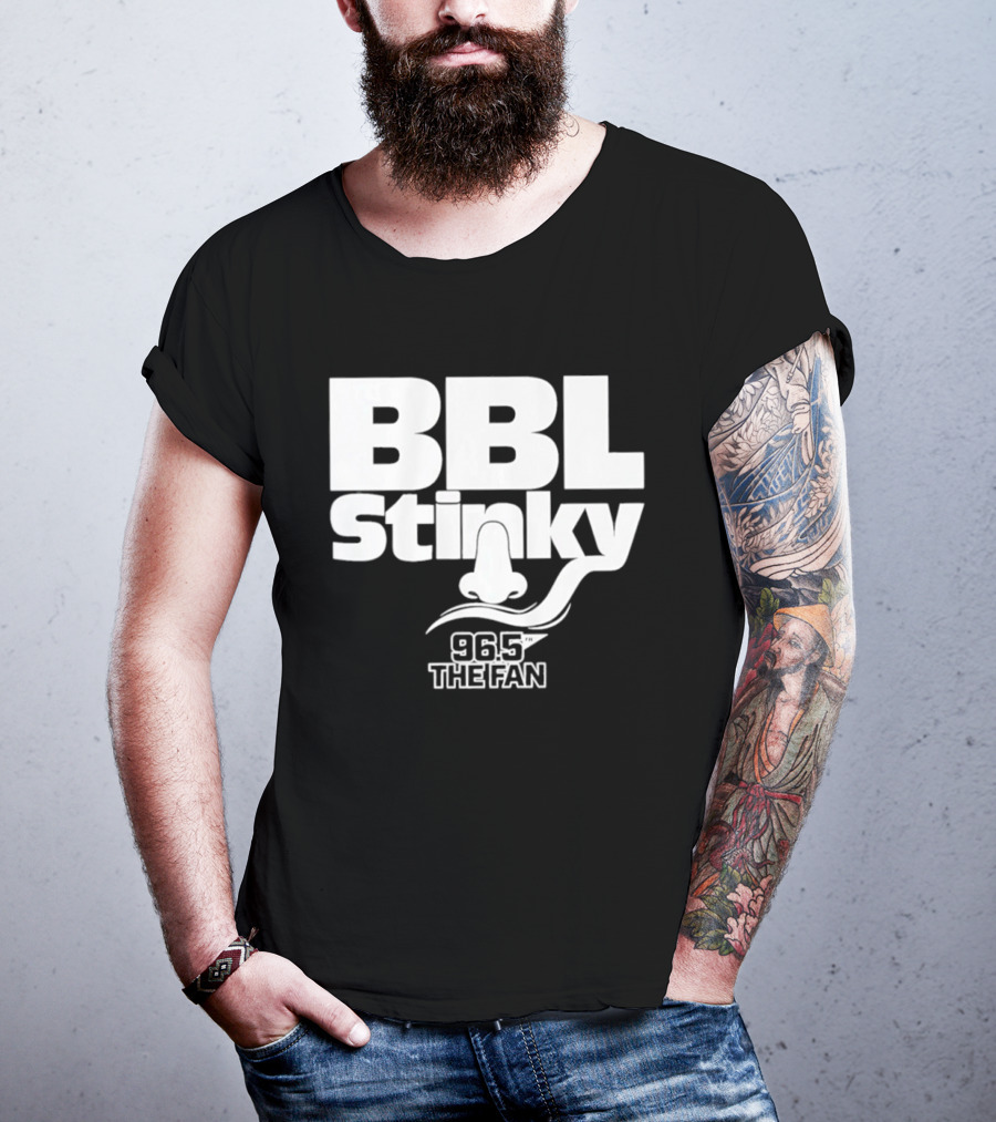 BBL Stinky Nose Mustache 96.5 The Fan Sports Radio T-Shirt