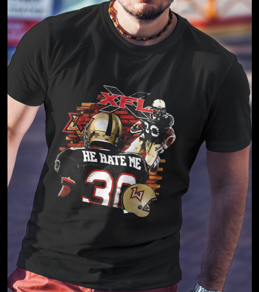 Rod Smart He Hate Me XFL 30 Panthers Football T-Shirt