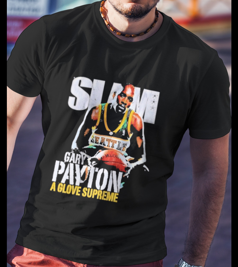 Gary Payton Slam A Glove Supreme 90s Basketball T-Shirt