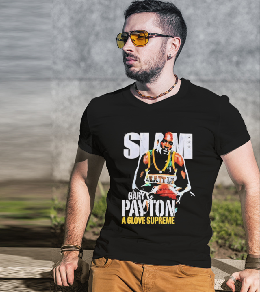 Gary Payton Slam A Glove Supreme 90s Basketball T-Shirt