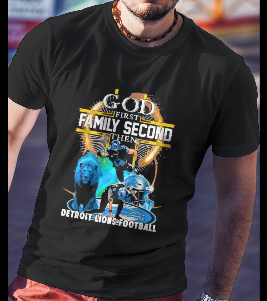 God First Family Second Detroit Lions Football St. Brown & Gibbs T-Shirt