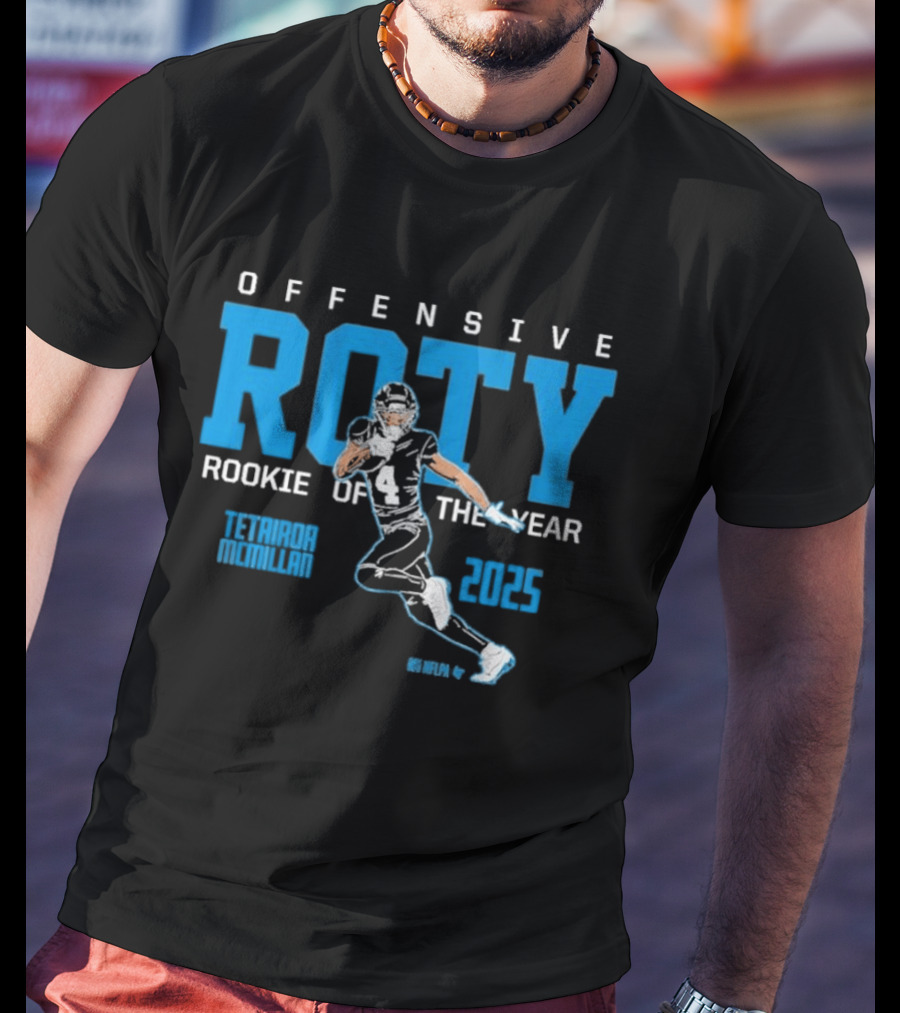 Tetairoa McMillan 2025 ROTY Offensive Rookie Of The Year Football T-Shirt