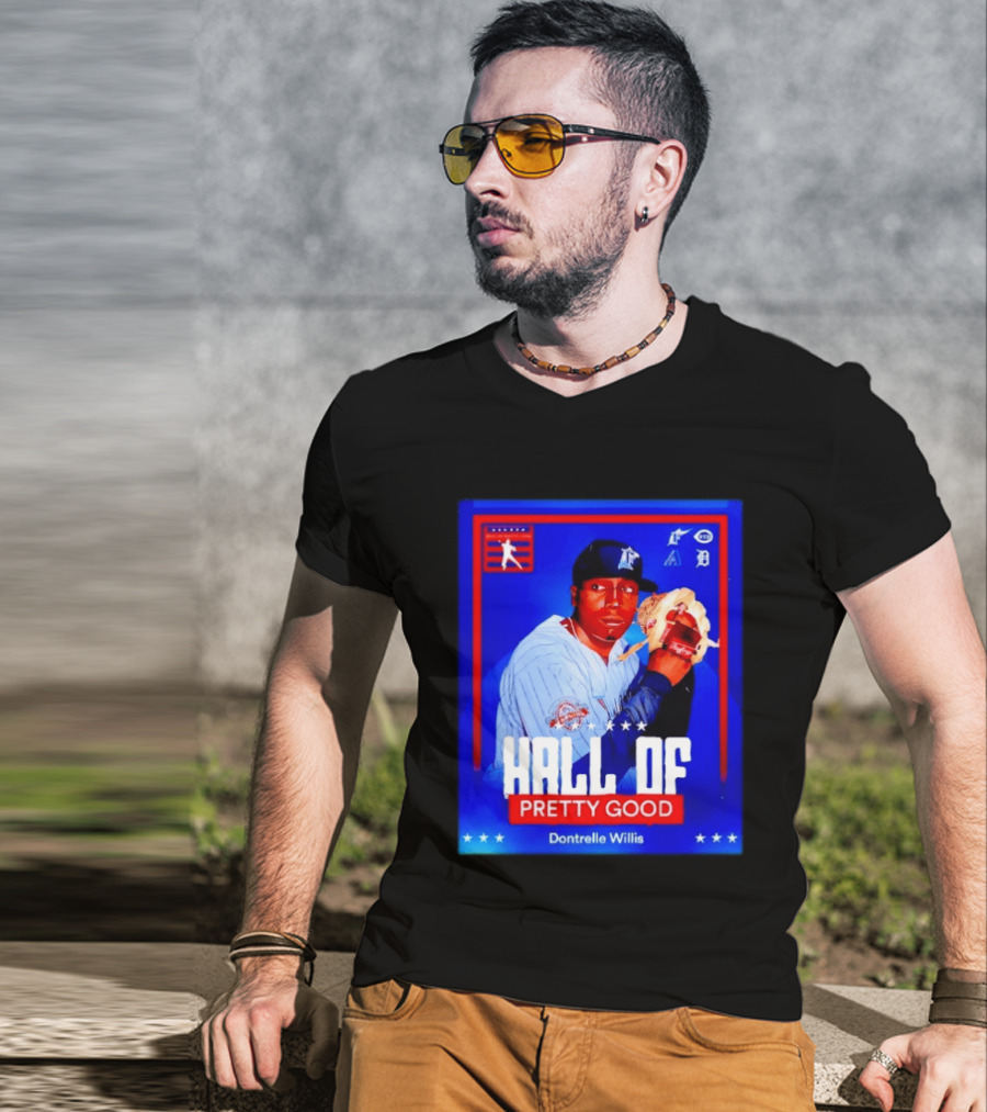 Hall Of Pretty Good Dontrelle Willis Detroit Tigers Baseball Card T-Shirt