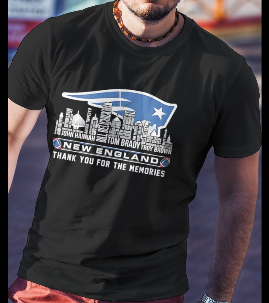 New England Patriots Thank You For The Memories Skyline City Names T-Shirt