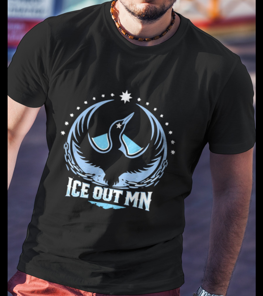 Ice Out MN Minnesota Loon Resistance Northern Star T-Shirt
