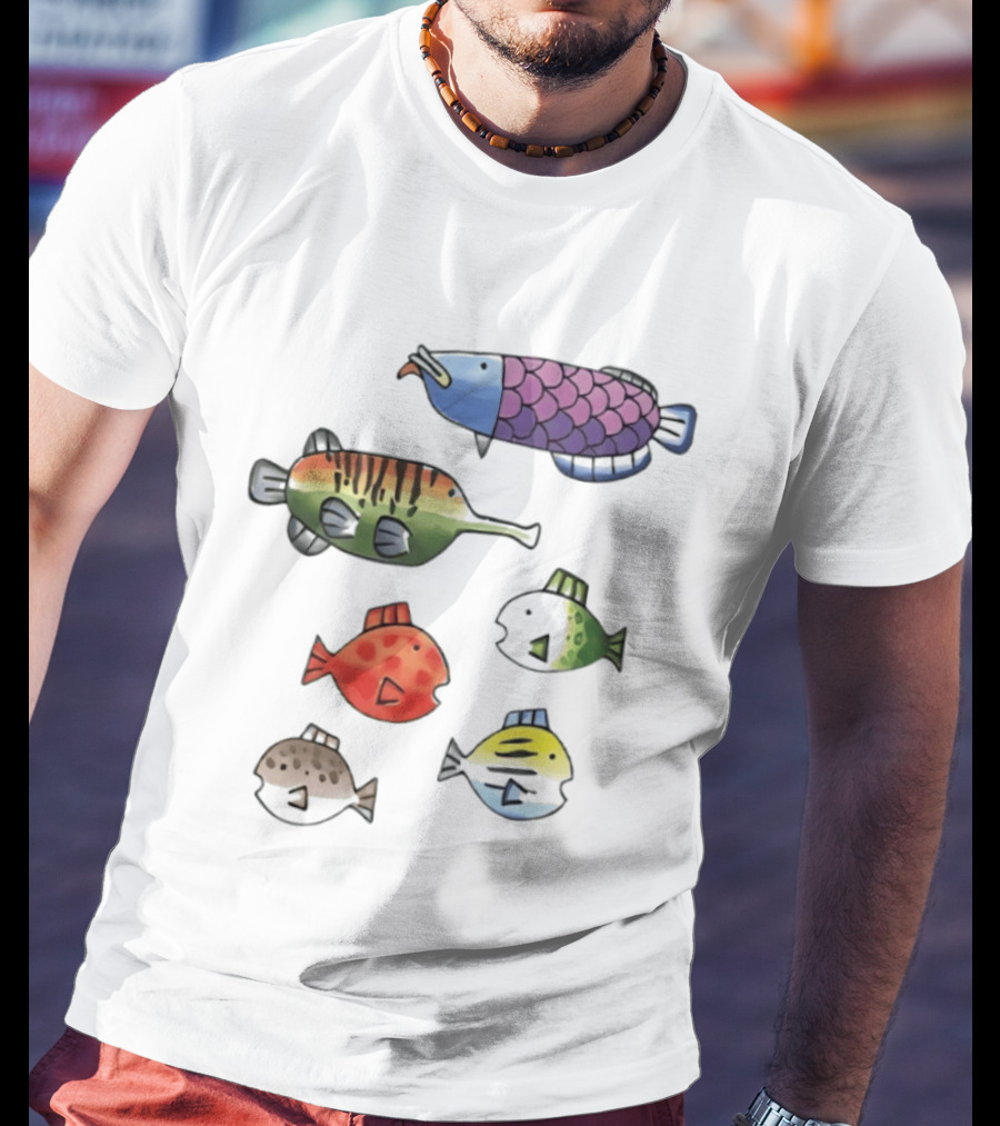 Fishing Minigame Colorful Fish Collection Vibrant Sea Life T-Shirt