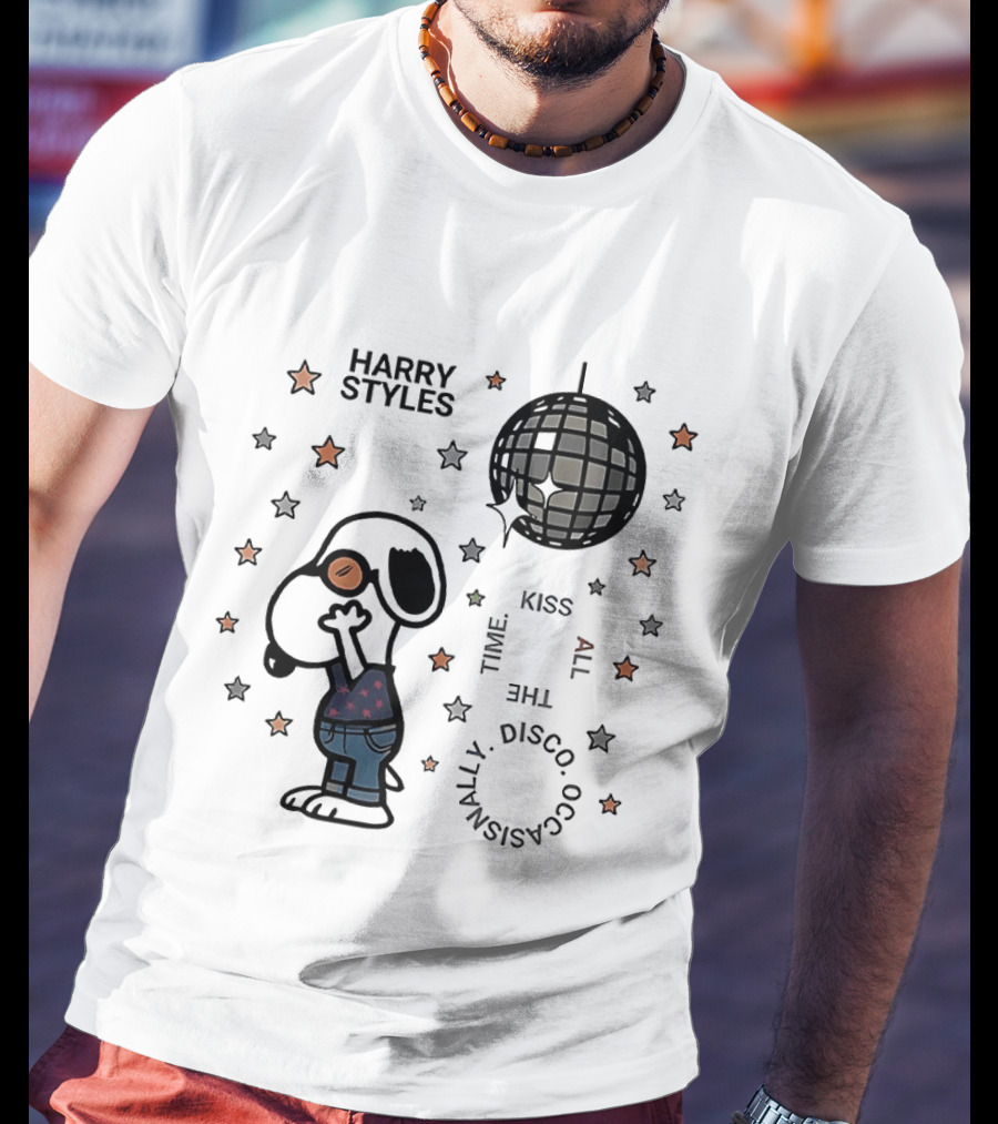 Harry Styles Snoopy Kiss The Disco Ball Occasionally T-Shirt