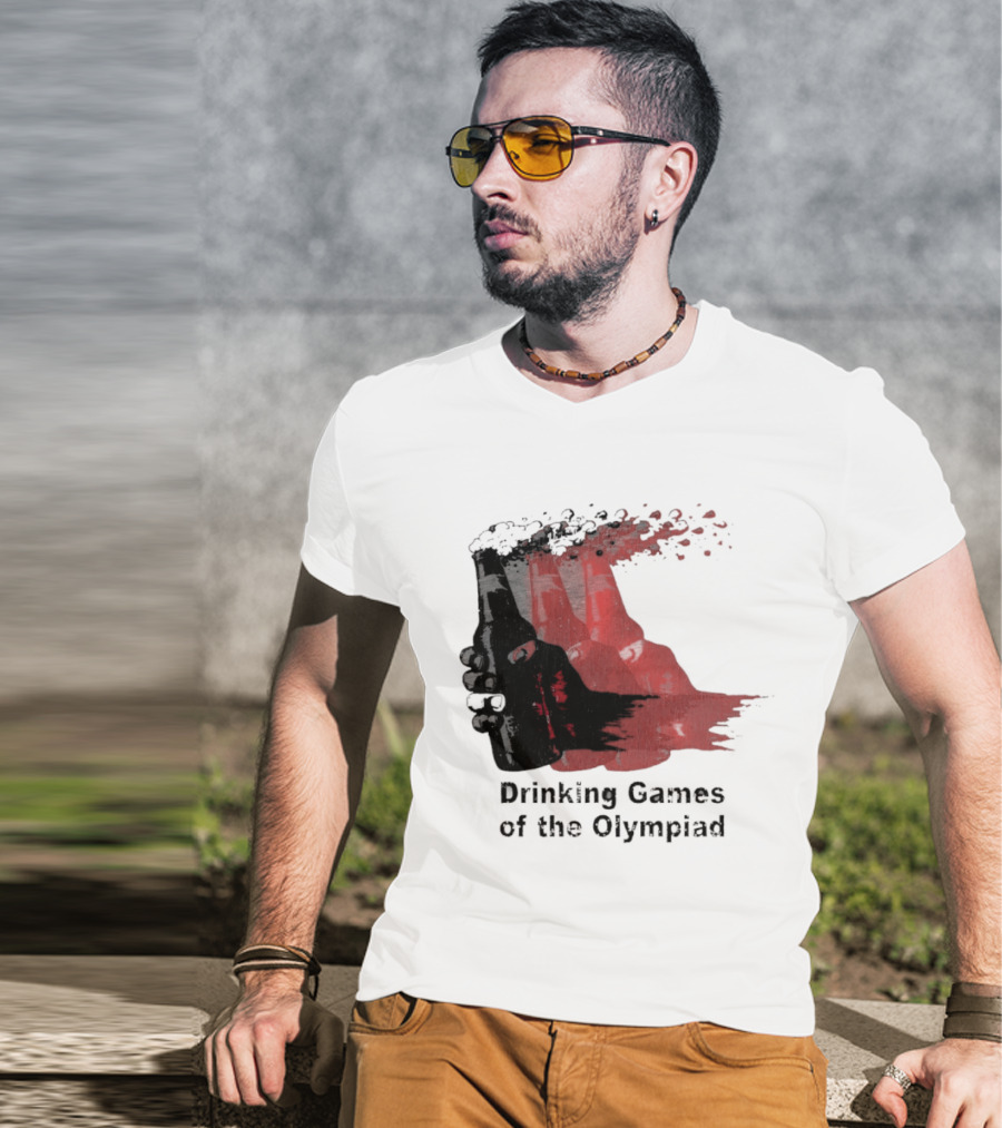 Drinking Games Of The Olympiad Pixelated Beer Splash T-Shirt