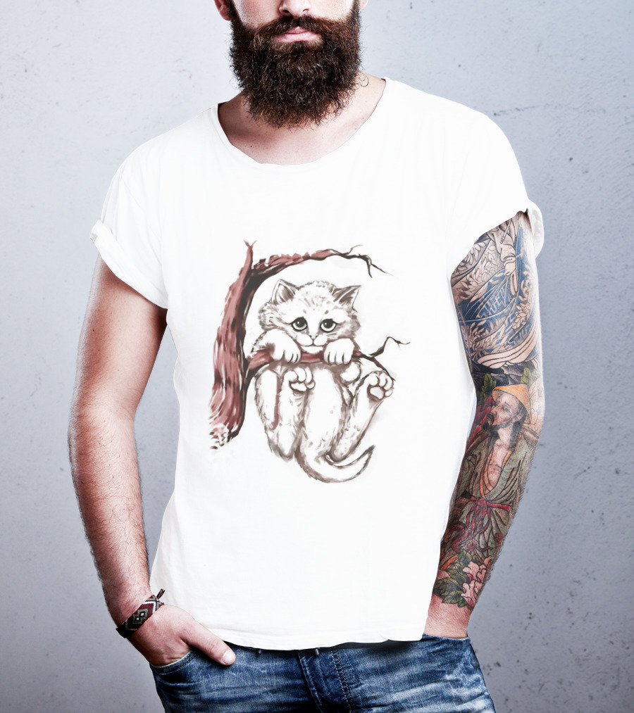 Hang In There Baby Cat On A Branch T-Shirt