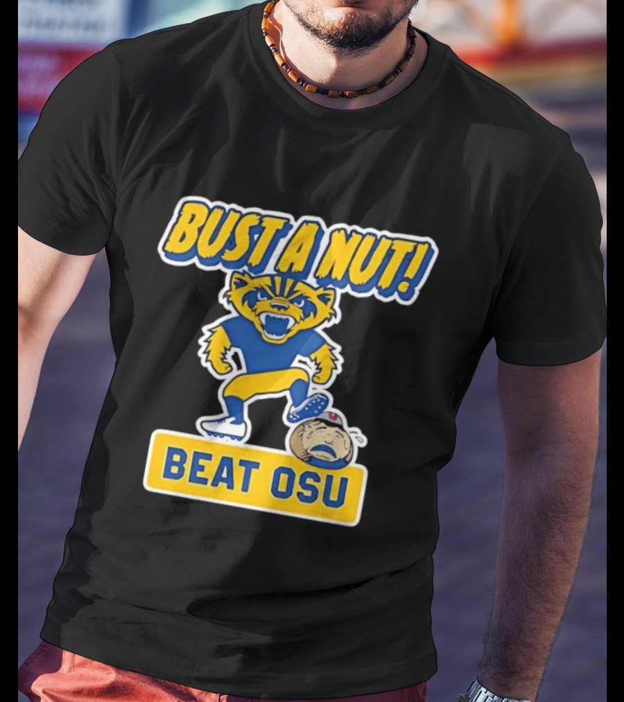 Bust A Nut Beat OSU Michigan Wolverine Rivalry Sports T-Shirt
