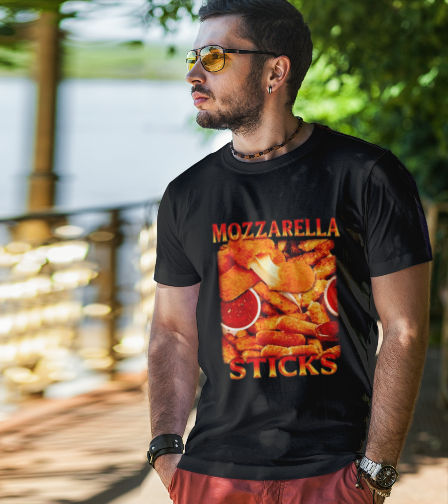 Mozzarella Sticks Gooey Cheese And Marinara Snack T-Shirt