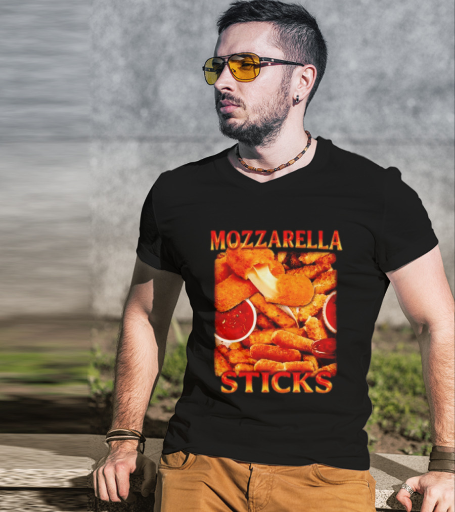 Mozzarella Sticks Gooey Cheese And Marinara Snack T-Shirt