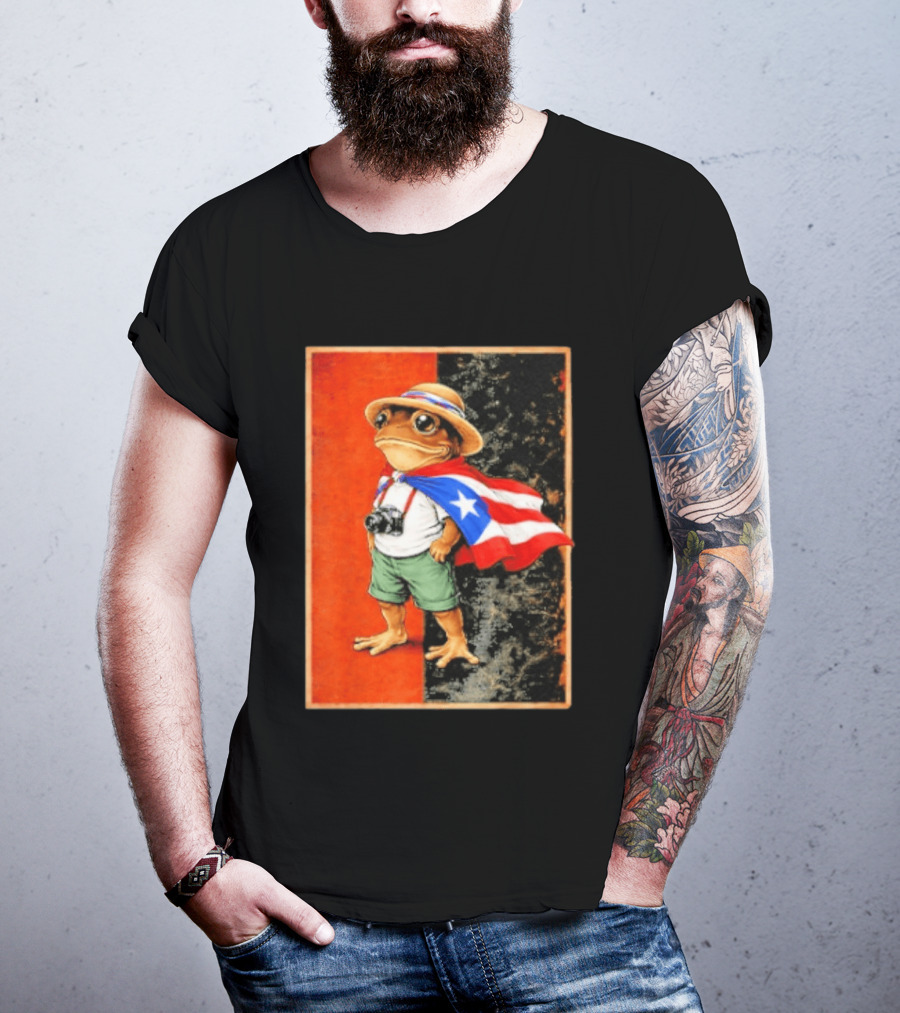 Coqui Frog Boricua Puerto Rican Flag Taino Heritage T-Shirt