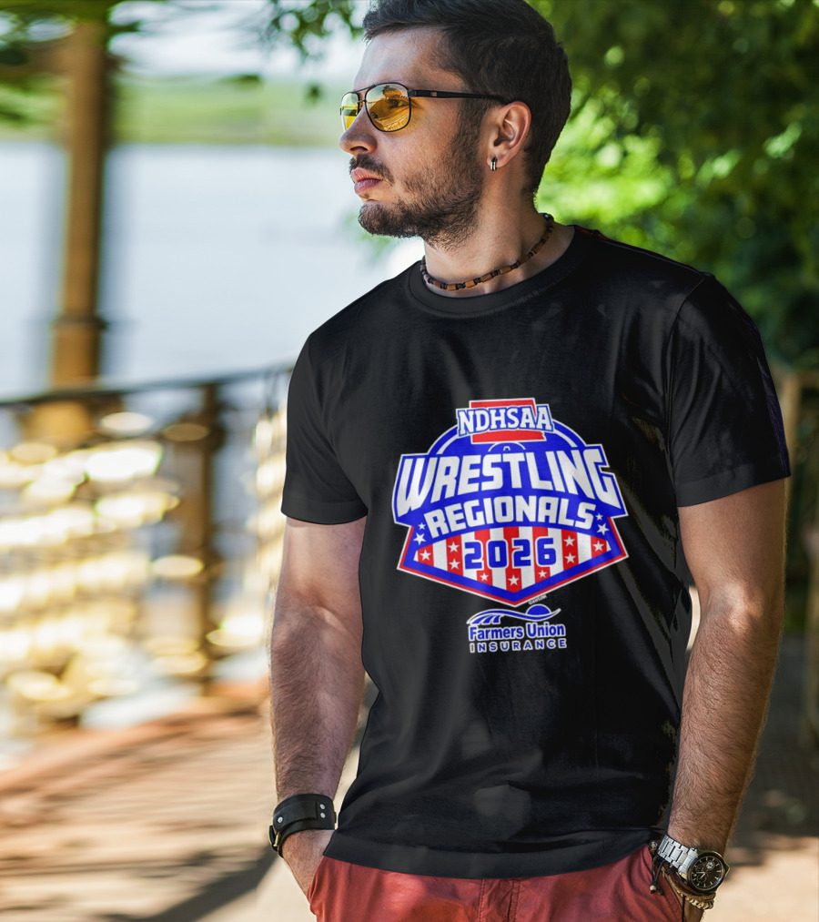 NDHSAA Wrestling Regionals 2026 Farmers Union Insurance T-Shirt