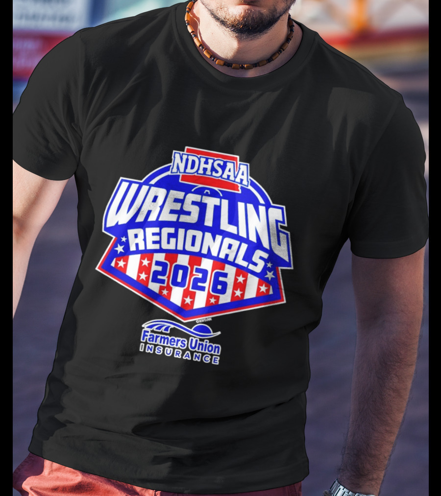 NDHSAA Wrestling Regionals 2026 Farmers Union Insurance T-Shirt