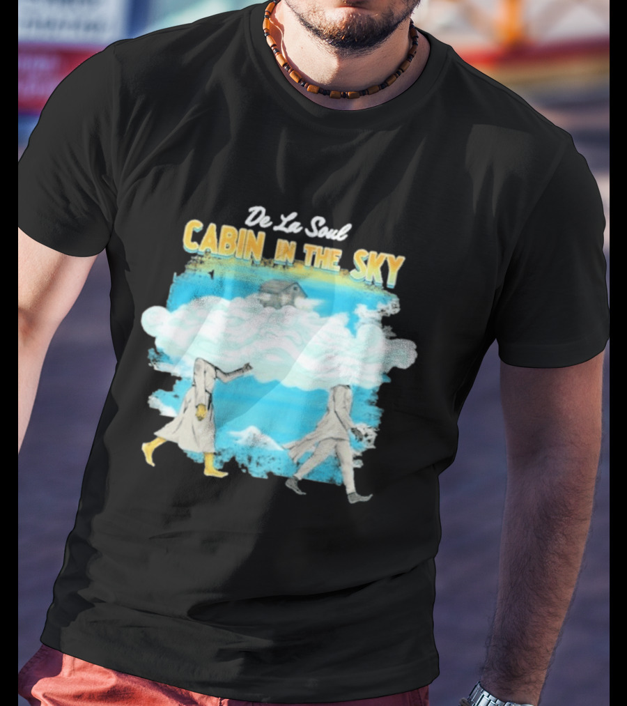 De La Soul Cabin In The Sky Clouds Walking Figures T-Shirt