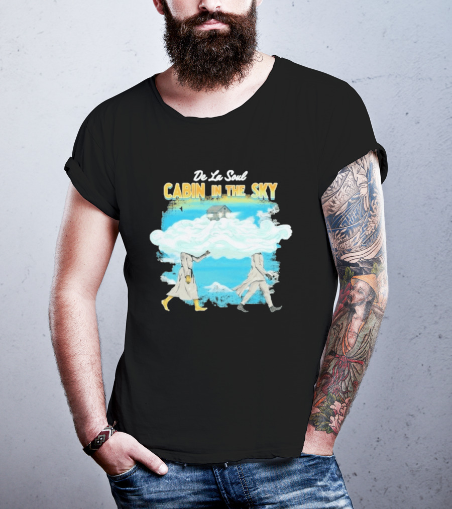 De La Soul Cabin In The Sky Clouds Walking Figures T-Shirt