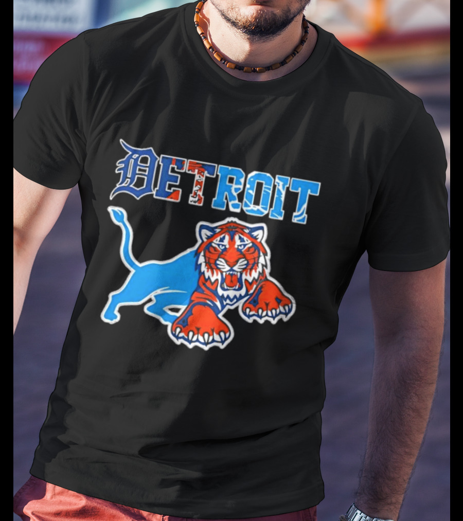 Detroit Tigers Lions Collaboration Fan Gear T-Shirt