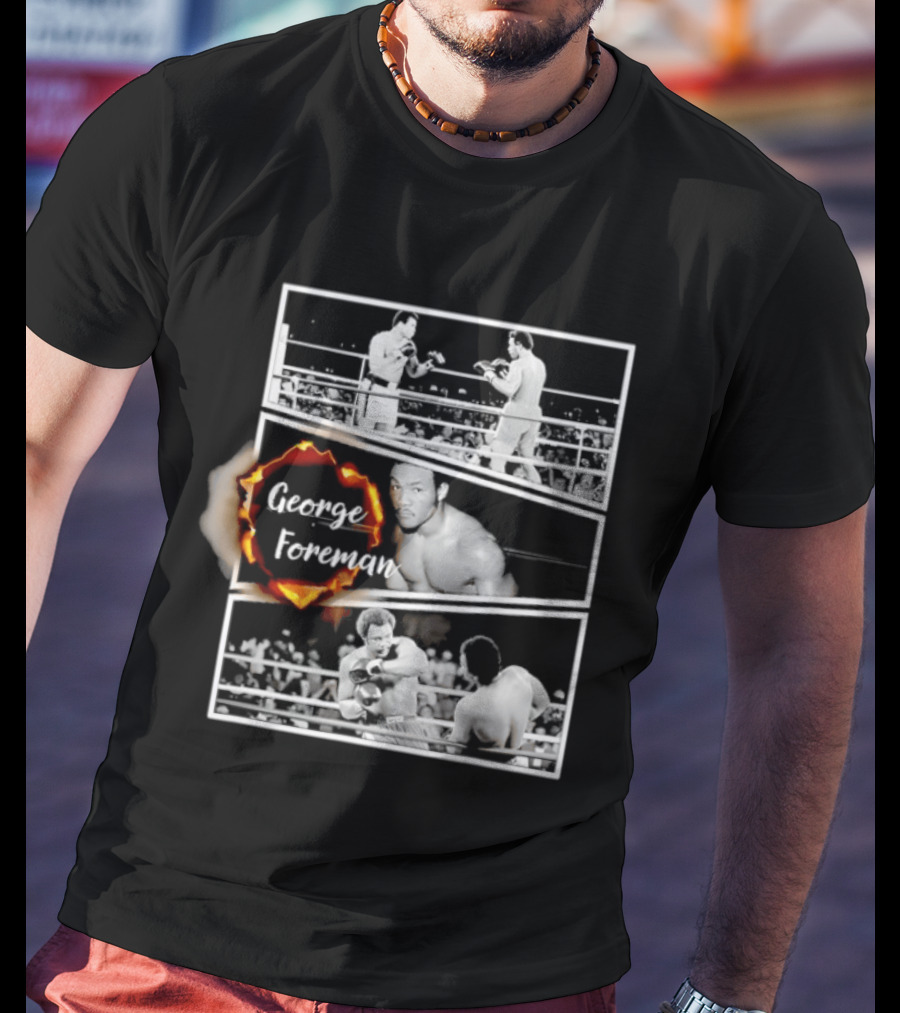 George Foreman Boxing Legend Iconic Fight Moments T-Shirt