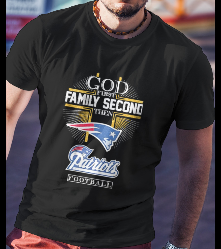 God First Family Second Then Patriots Football Flying Elvis T-Shirt
