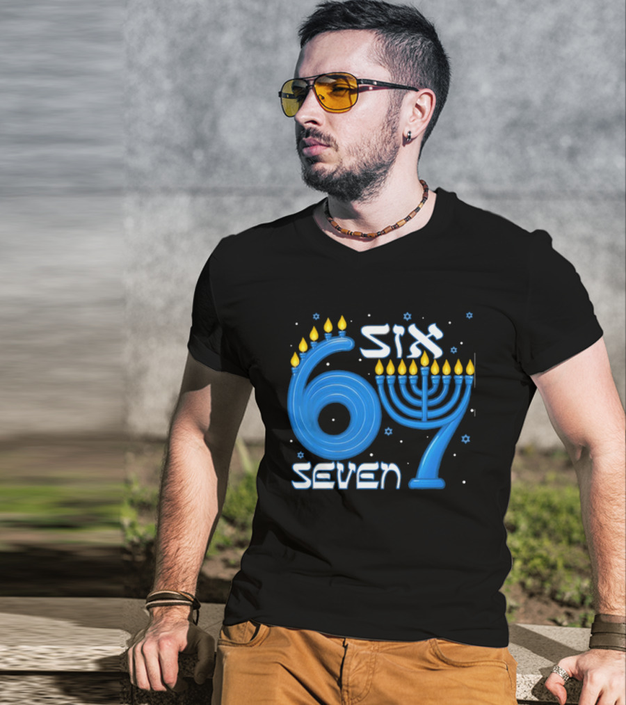 Hanukkah Menorah Six 7 Celebration T-Shirt