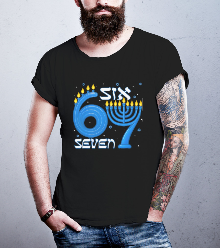 Hanukkah Menorah Six 7 Celebration T-Shirt