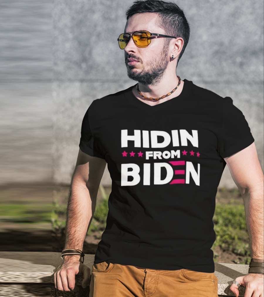 Hidin' From Biden Stars Patriotic T-Shirt