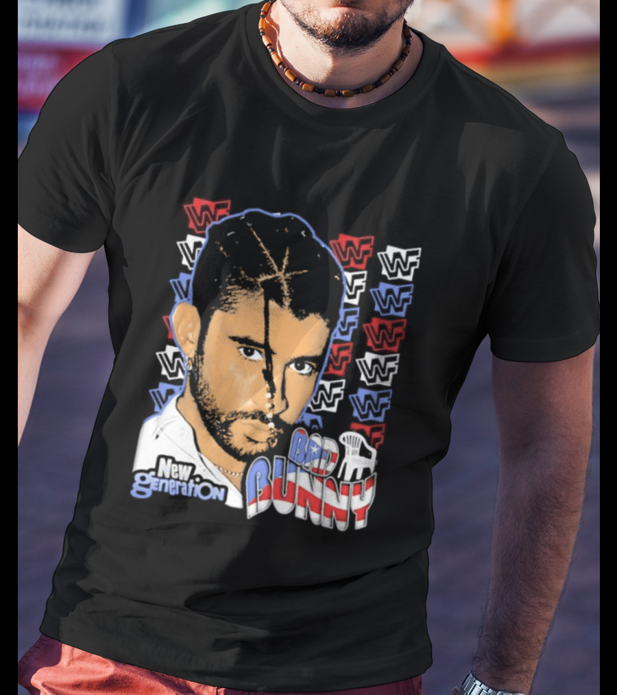 WWE Bad Bunny WWF New Generation Iconic Superstar T-Shirt