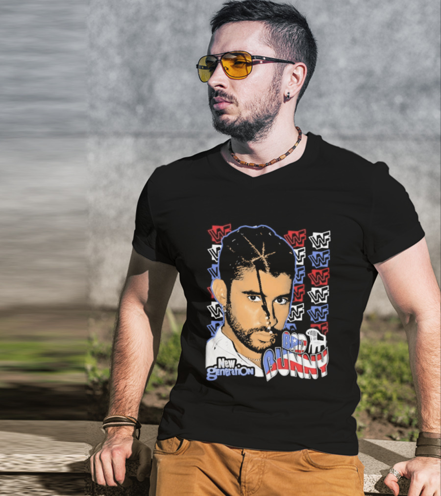 WWE Bad Bunny WWF New Generation Iconic Superstar T-Shirt