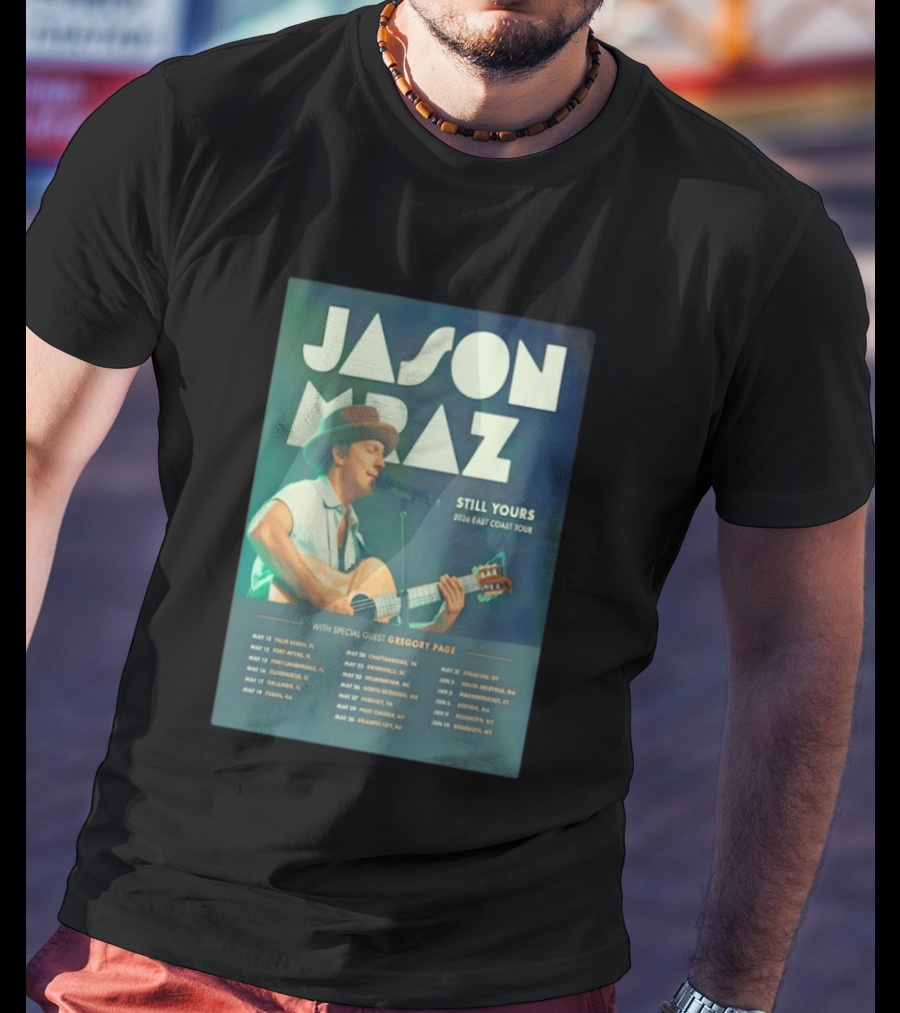 Jason Mraz Still Yours 2026 East Coast Tour Gregory Page Special Guest T-Shirt