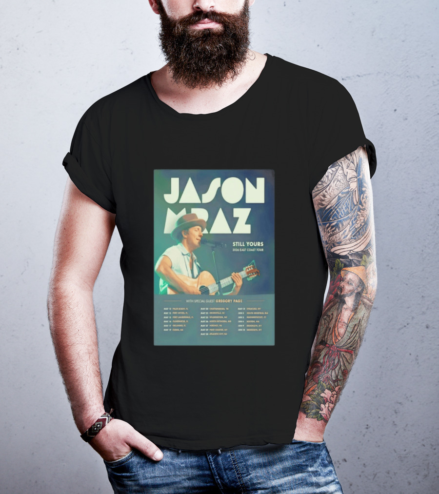 Jason Mraz Still Yours 2026 East Coast Tour Gregory Page Special Guest T-Shirt