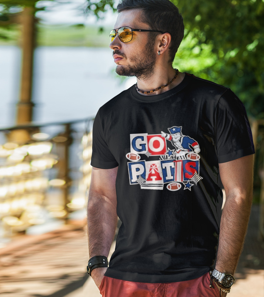 GO PATS New England Patriots Football Fan Cheer T-Shirt