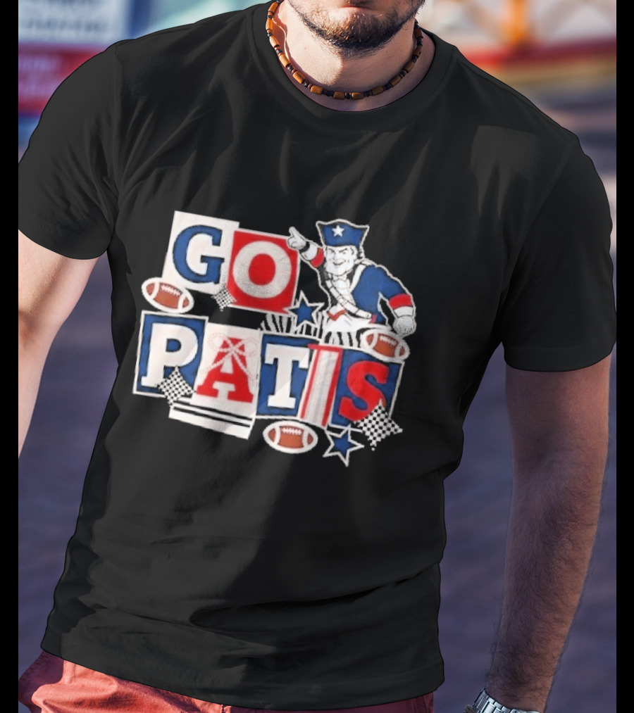 GO PATS New England Patriots Football Fan Cheer T-Shirt