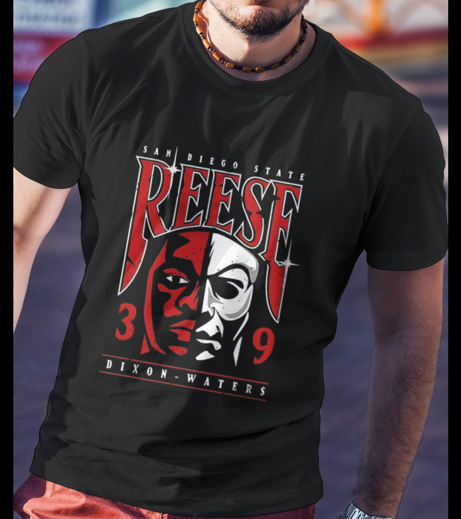 San Diego State Reese Dixon Waters 39 Bicolor Face T-Shirt