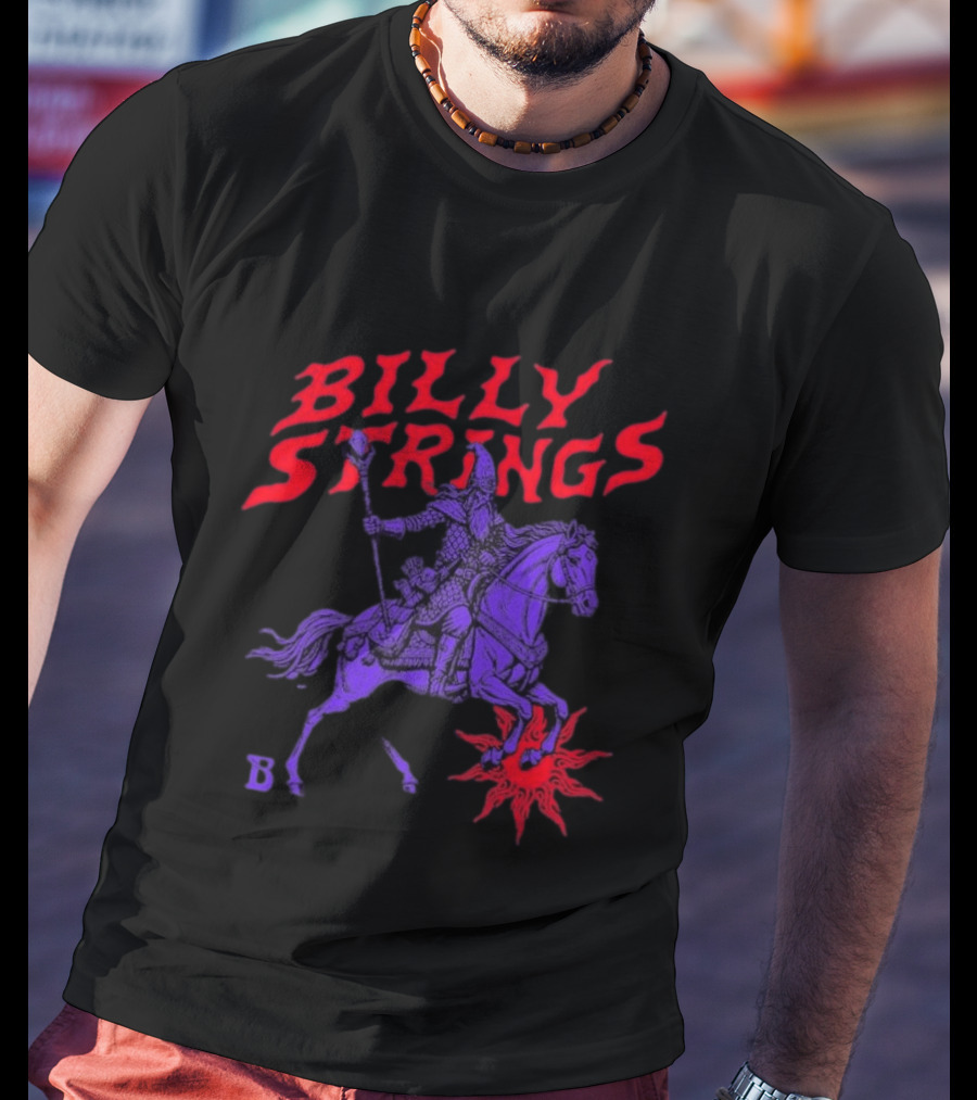 Billy Strings Winter 2026 Tour Knight's Tale Fiery Knight On Horseback T-Shirt