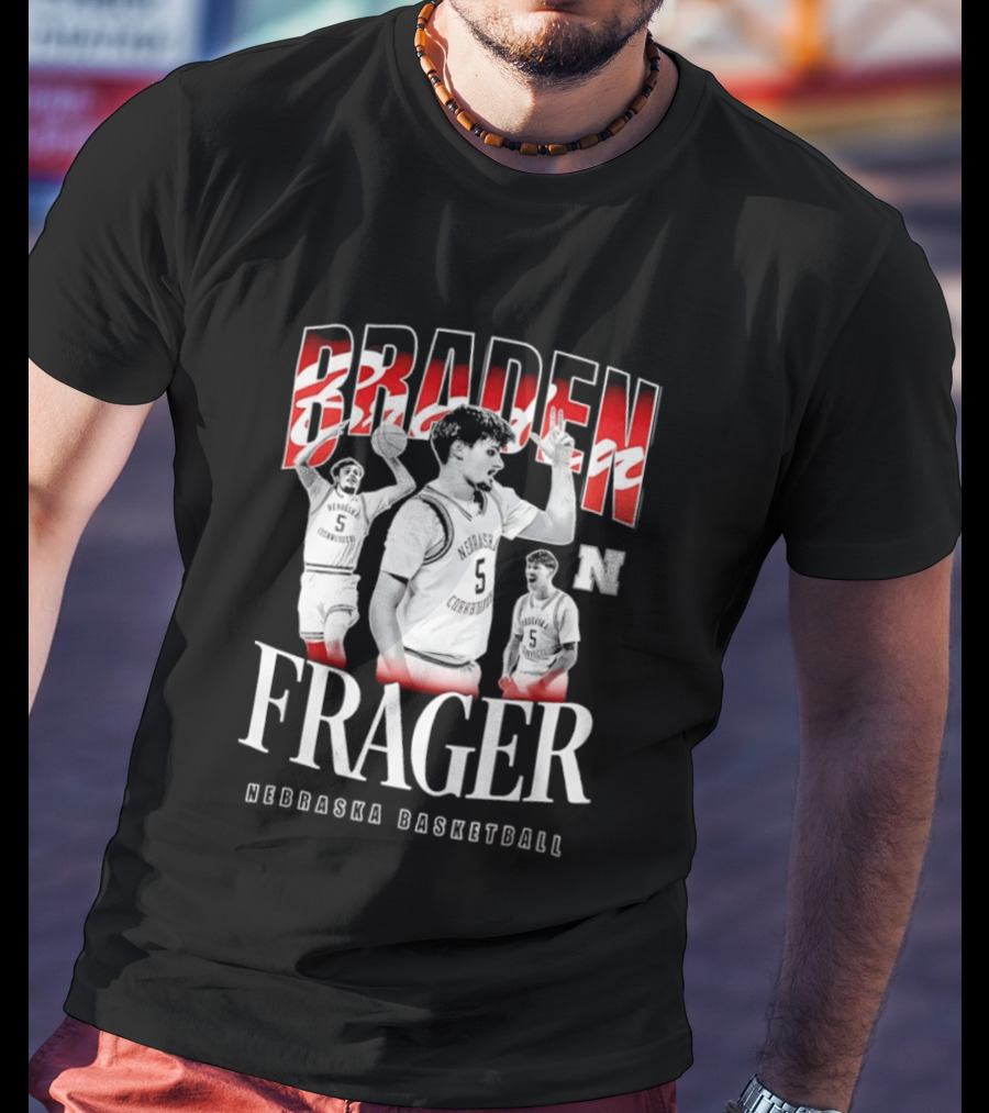 Braden Frager Nebraska Cornhuskers Basketball 90s T-Shirt