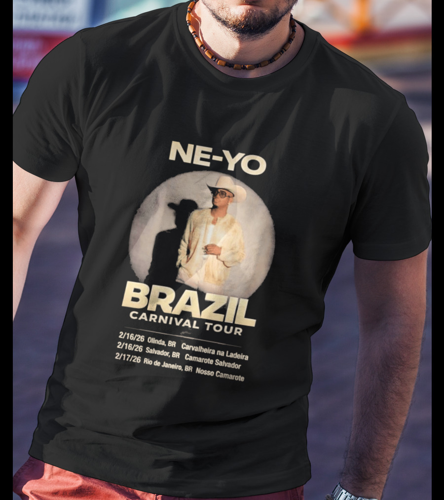 Ne Yo Brazil Carnival Tour 2026 Olinda Salvador Rio De Janeiro Dates T-Shirt