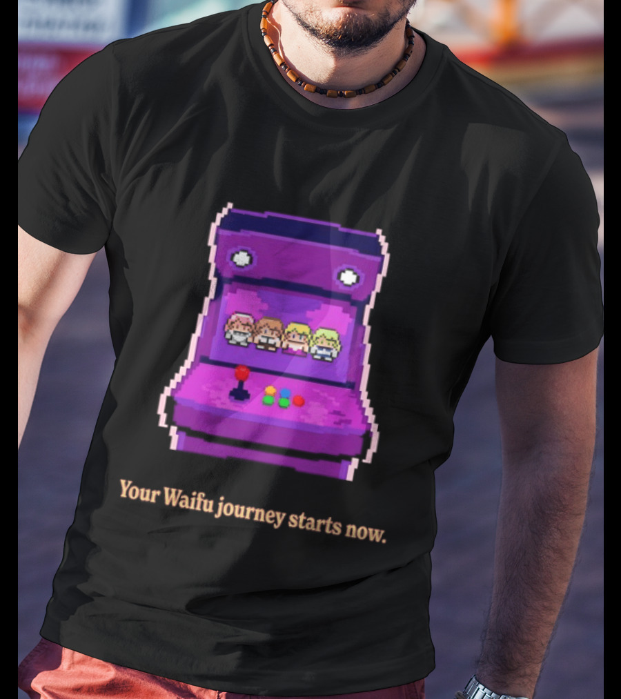 Arcade Adventure Your Waifu Journey Starts Now Game T-Shirt