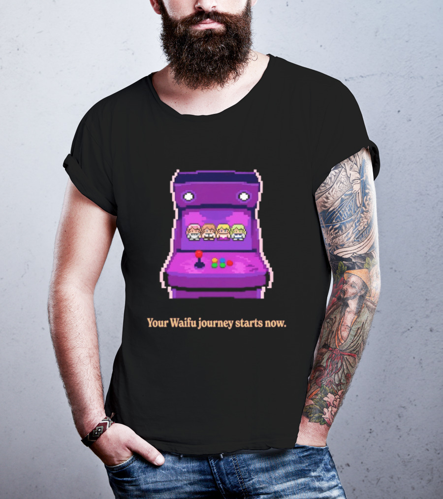 Arcade Adventure Your Waifu Journey Starts Now Game T-Shirt