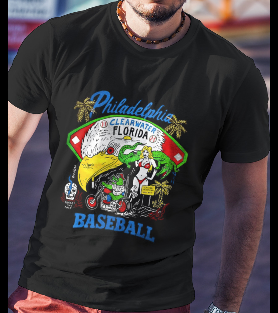 Philadelphia Phillies Clearwater Florida Baseball Alligator Beach Scene 2026 T-Shirt