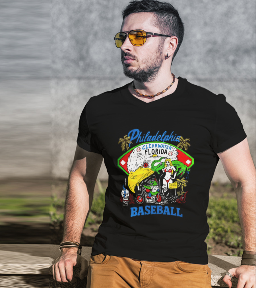 Philadelphia Phillies Clearwater Florida Baseball Alligator Beach Scene 2026 T-Shirt