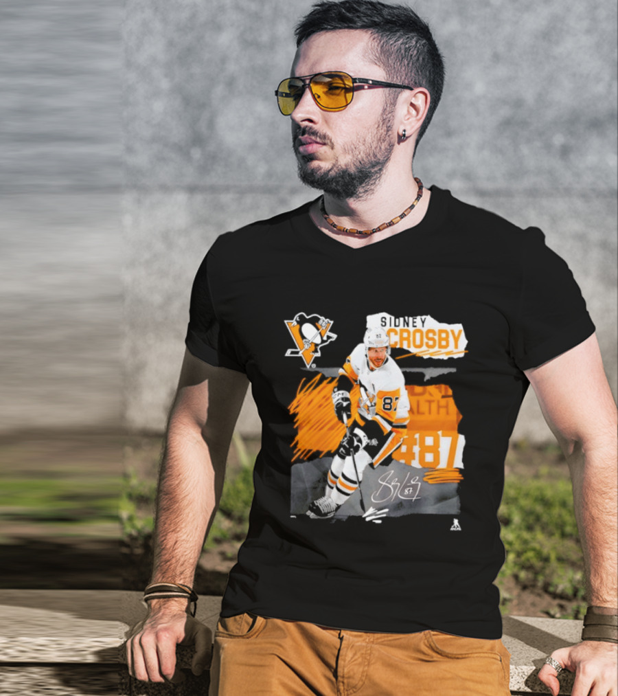 Pittsburgh Penguins Sidney Crosby 87 Fresh Ice Hockey Legend T-Shirt