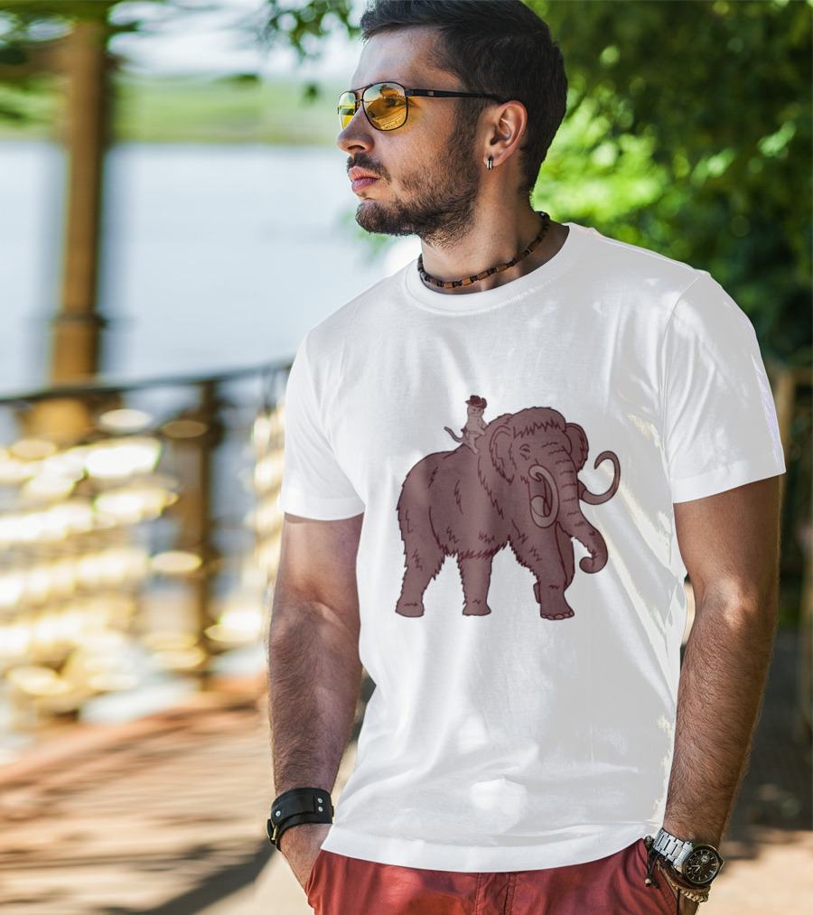 Gary Riding Mammoth Cowboy Adventure T-Shirt