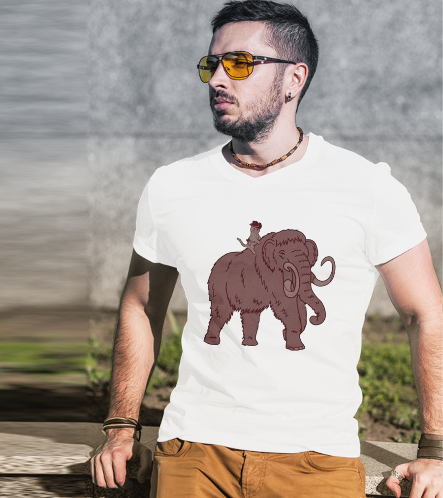 Gary Riding Mammoth Cowboy Adventure T-Shirt