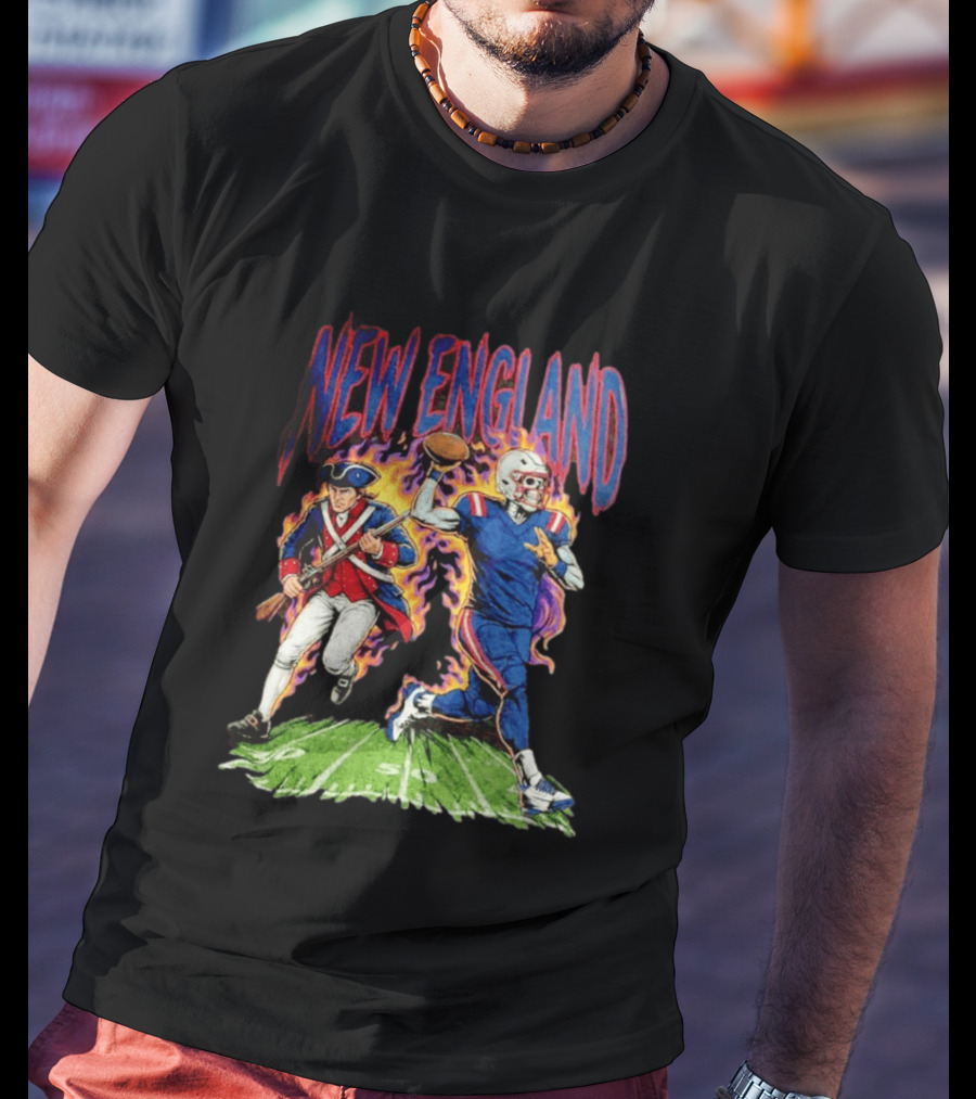 New England Patriots Skeleton Football Game Day Fan T-Shirt