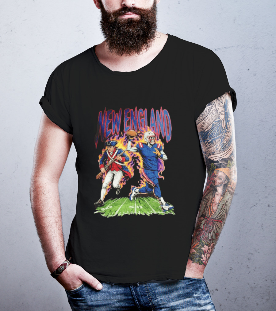 New England Patriots Skeleton Football Game Day Fan T-Shirt