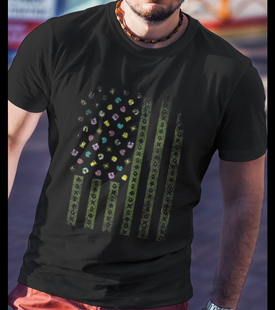 St. Patrick's Day Lucky Clover American Flag T-Shirt
