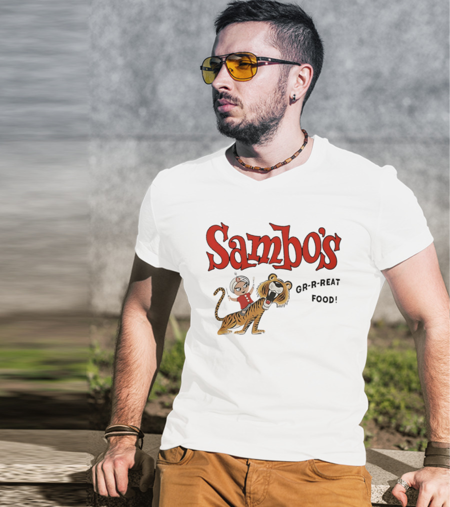 Sambo's Restaurant GR R REAT Food Cartoon Tiger And Boy T-Shirt